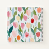 Speelse en vrolijke Tulpen Squared Notitieboek (Achterkant)