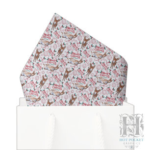 Speelse Ezel Kerst Tissue Papier