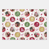 Speelse Familie Fotocollage Kerstmis Inpakpapier Vel (Voorkant 3)