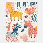 Speelse fantasiedieren op wit fleece deken (Voorkant)