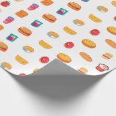 Speelse fast food verrukking cadeaupapier (Hoek)