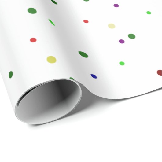 Speelse feestelijke levendige veelkleurige Stippen Cadeaupapier (Rol Hoek)