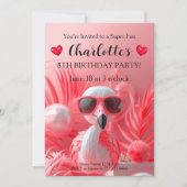 Speelse Flamingo Fiesta Verjaardag Kaart (Voorkant)