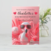 Speelse Flamingo Fiesta Verjaardag Kaart (Staand voorkant)