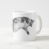 Speelse flip in zwart en wit grote koffiekop (Voorkant rechts)