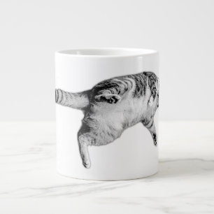 Speelse flip in zwart en wit grote koffiekop