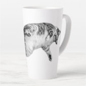 Speelse flip in zwart en wit latte mok (Rechterhoek)