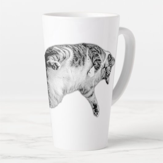 Speelse flip in zwart en wit latte mok (Rechterhoek)