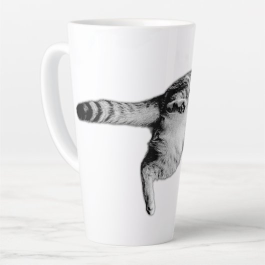 Speelse flip in zwart en wit latte mok (Linkerhoek)