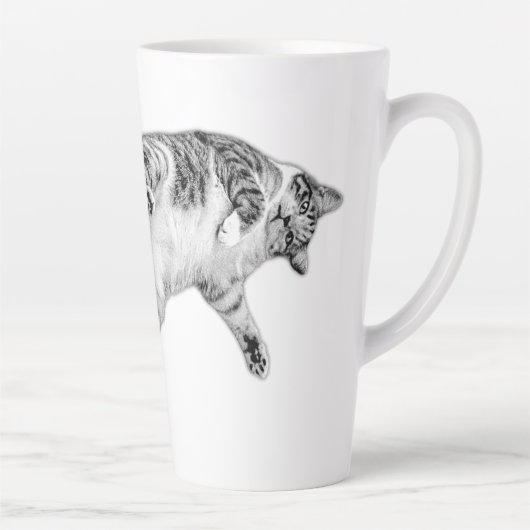 Speelse flip in zwart en wit latte mok (Rechts)