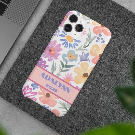 Speelse Floral Chic Valentijns Tieners Cadeaus Case-Mate iPhone Case