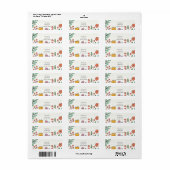 Speelse Folk Bloemige Retouradreslabel Etiket (Full Sheet)