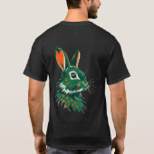 Speelse Forest Green Rabbit Illustration T-Shirt (Achterkant)