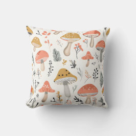 Speelse Forest Mushroom en Leaf Pattern Pillow Kussen