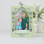 Speelse foto-boog bloemen Kerstmis Bedankkaart (Staand voorkant)