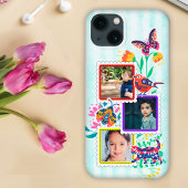 Speelse fotolijsten, schattige vogel, kat, lievehe Case-Mate iPhone case
