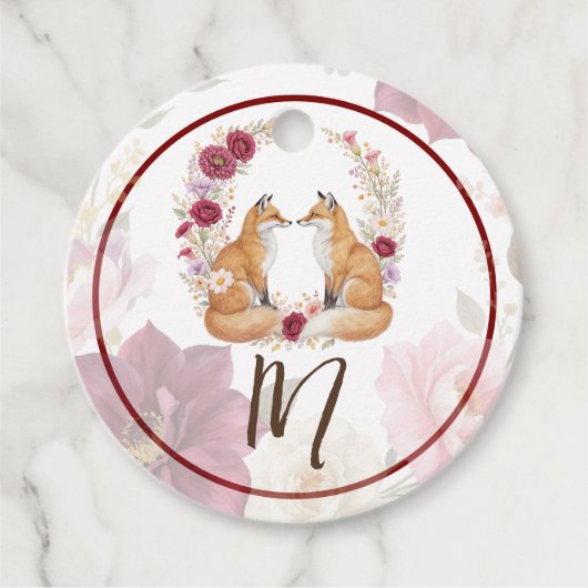 Speelse Fox Herfst bruiloft Bedankjes Labels (Voorkant)