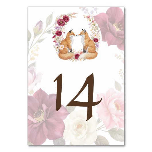 Speelse Fox Herfst bruiloft Kaart (Voorkant)