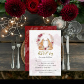 Speelse Fox Herfst bruiloft RSVP Kaartje