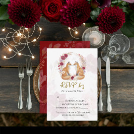 Speelse Fox Herfst bruiloft RSVP Kaartje