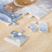 Speelse Franse Bulldog hond Puppy Kerstmis Legpuzzel (Zijkant)