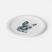 Speelse Franse bulldog zitten Papieren Bordje (Gekanteld)