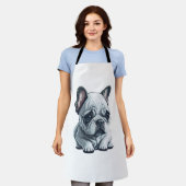Speelse Franse bulldog zittend Schort (Gedragen)
