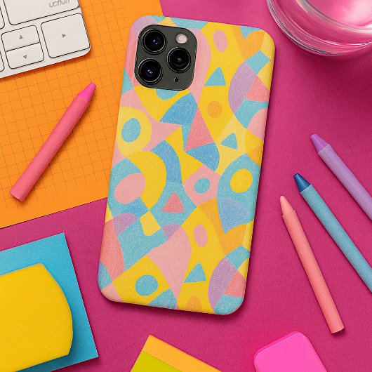 Speelse Funky Amorfe Vormen Krijt Kunst Patroon Case-Mate iPhone Case
