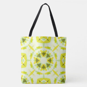 Speelse Geelgroene Sterrenpatroon Dopamine Decor Tote Bag