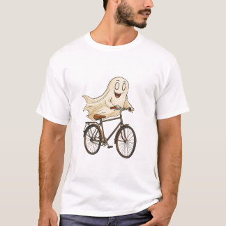 Speelse geest op een fiets t-shirt