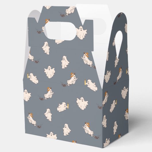 Speelse geesten Halloween patroon Bedankdoosjes (Geopend)