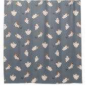 Speelse geesten Halloween patroon Douchegordijn (Voorkant)