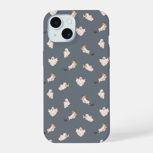 Speelse geesten Halloween patroon iPhone 15 Case (Achterkant)