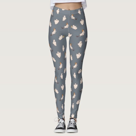 Speelse geesten Halloween patroon Leggings (Voorkant)