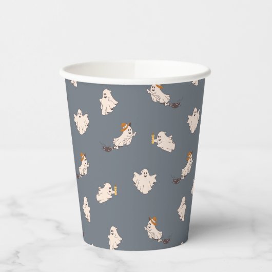 Speelse geesten Halloween patroon Papieren Bekers (Links)