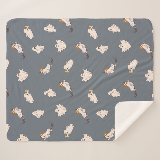 Speelse geesten Halloween patroon Sherpa Deken (Voorkant (horizontaal))