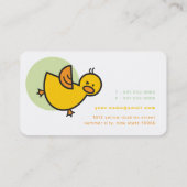 Speelse gele Baby eenden Schattigee eendjes groene Visitekaartje (Achterkant)