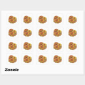 Speelse Gele DRIE ROZEN Decal Kunst Vierkante Sticker (Vel)