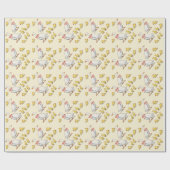 Speelse gele eendje nieuwe baby viering cadeaupapier (Vlak)