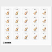 Speelse gele honkbal Labrador Puppy Vierkante Sticker (Vel)
