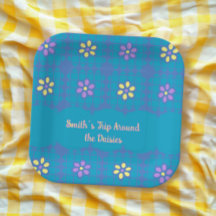 Speelse geometrische kleurrijke daisy patroon zome