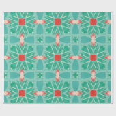 Speelse geometrische patroon op blauwe achtergrond cadeaupapier (Vlak)