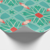 Speelse geometrische patroon op blauwe achtergrond cadeaupapier (Hoek)