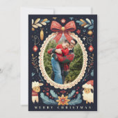 Speelse geometrische waterverf vakantierand feestdagenkaart (Voorkant)