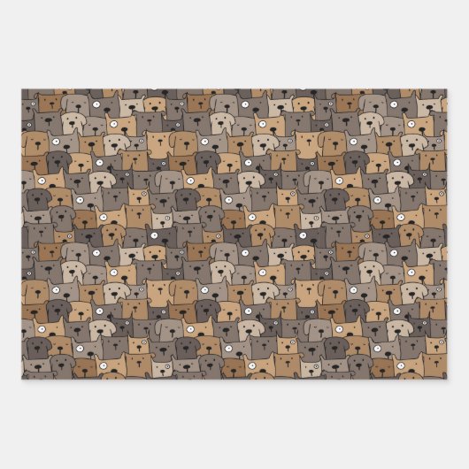 Speelse Gestapelde Honden Inpakpapier Vel (Voorkant 2)