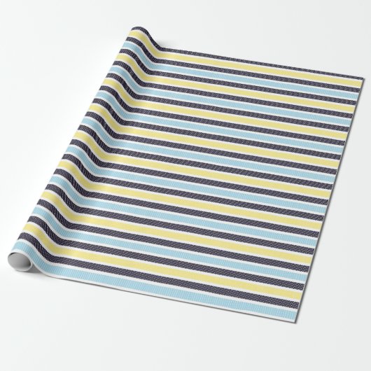 Speelse gestreepte stippenpatroon cadeaupapier (Uitgerold)