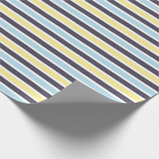 Speelse gestreepte stippenpatroon cadeaupapier (Hoek)