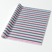 Speelse gestreepte stippenpatroon cadeaupapier (Uitgerold)