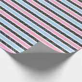 Speelse gestreepte stippenpatroon cadeaupapier (Hoek)