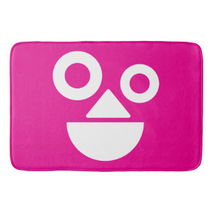 Speelse gezicht minimale grappige hete roze badmat